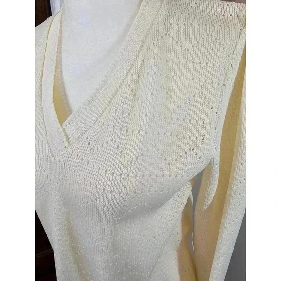 Vintage 70s/80s Style Tour Time Women's Size 10 Off-White Sweater - Picture 3 of 8